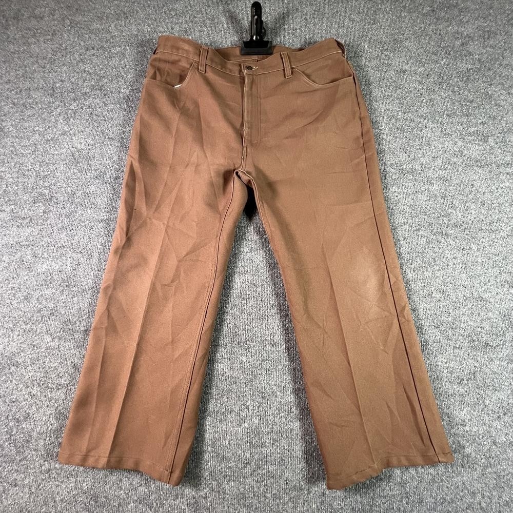 Vintage Levi's 517 Black Tab Chino Pant Men's 40x30 Brown Straight Western Work